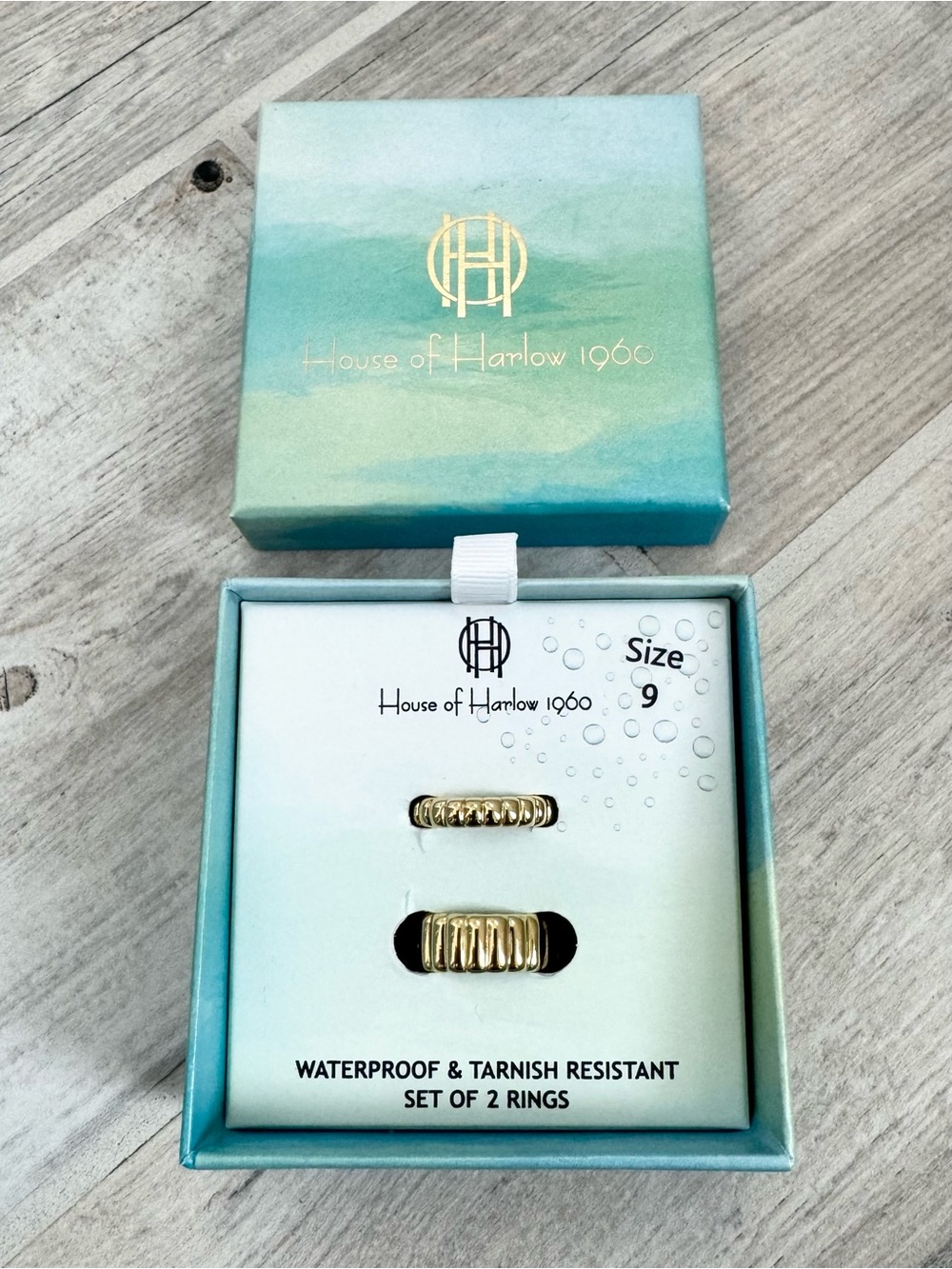 House of Harlow Set of 2 Gold Rings